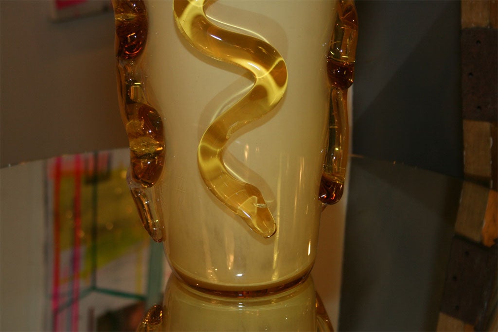 Very decorative vase as a sculpture .