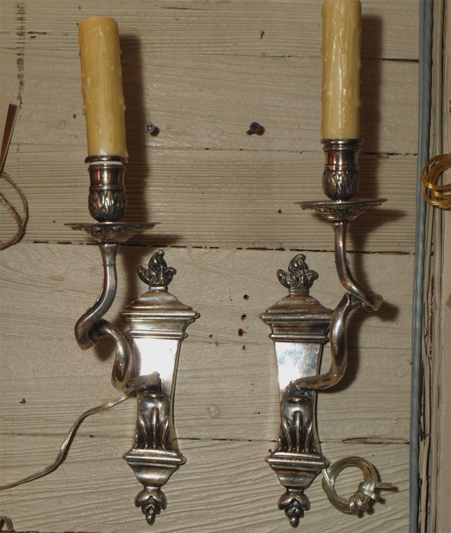 French Silver Sconces