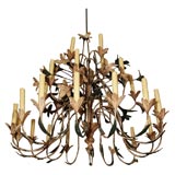 Painted 28 light Tole Chandelier