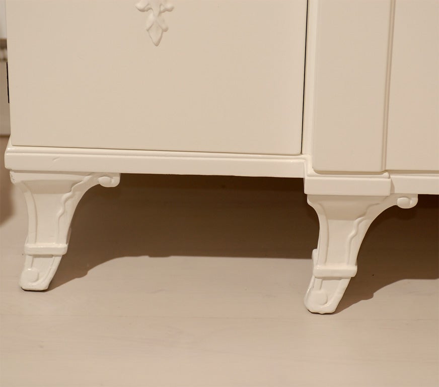 Vintage White Secretary Cabinet 1