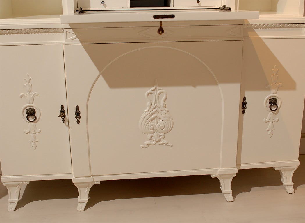 Vintage White Secretary Cabinet 2