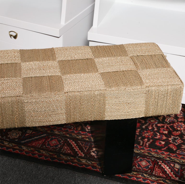 Indonesian HANDWOVEN  SEAGRASS  BENCH  ARTISAN MADE