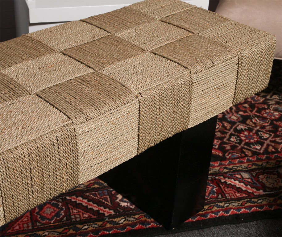 HANDWOVEN  SEAGRASS  BENCH  ARTISAN MADE In Excellent Condition In Miami, Miami Design District, FL