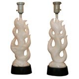 Carved alabaster table lamps Carved alabaster table lamps