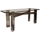 An American Lucite Base Console Table