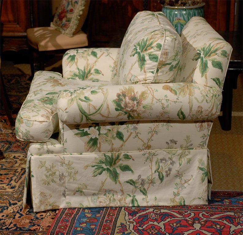 New Durham Upholstered Arm Chair  w/ skirt in Lee Jofa Fabric 3