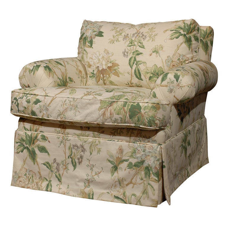 New Durham Upholstered Arm Chair  w/ skirt in Lee Jofa Fabric