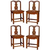 Set of Four Inlaid 19th Century Qing Dynasty Dining Chairs