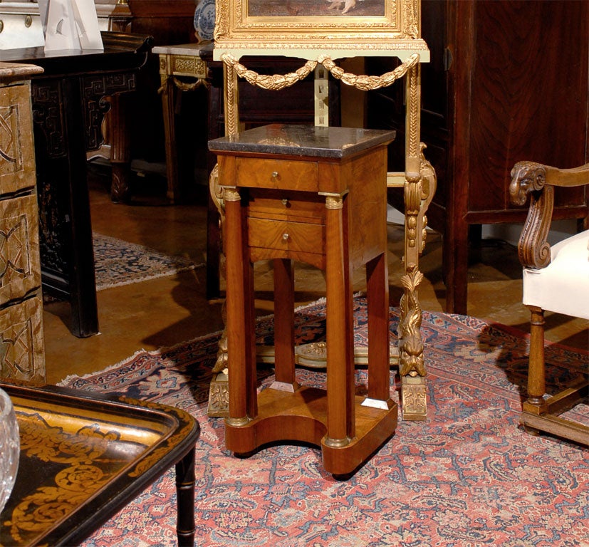 Period Empire Side Table of Flame Mahogany with Marble Top