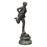 20th Century Cast Bronze Statue of a Football Player