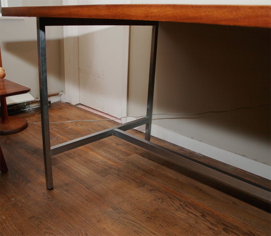 Classic Florence Knoll Desk with Solid Walnut Top at 1stdibs