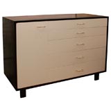 George Nelson dresser with dark case and white lacquered front