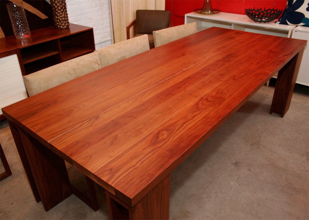 Contemporary Solid black walnut Wide dining set by De La Espada