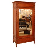 Antique Faux Bamboo Mirror Front Armoire