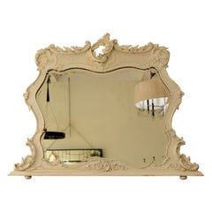 " Shabby-Chic" 19th Overmantle  Mirror.