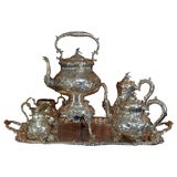 Silverplated Tea Service with Tray (six pieces)