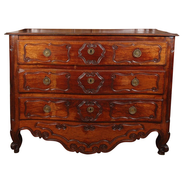 Louis XV  French Provincial Walnut Chest