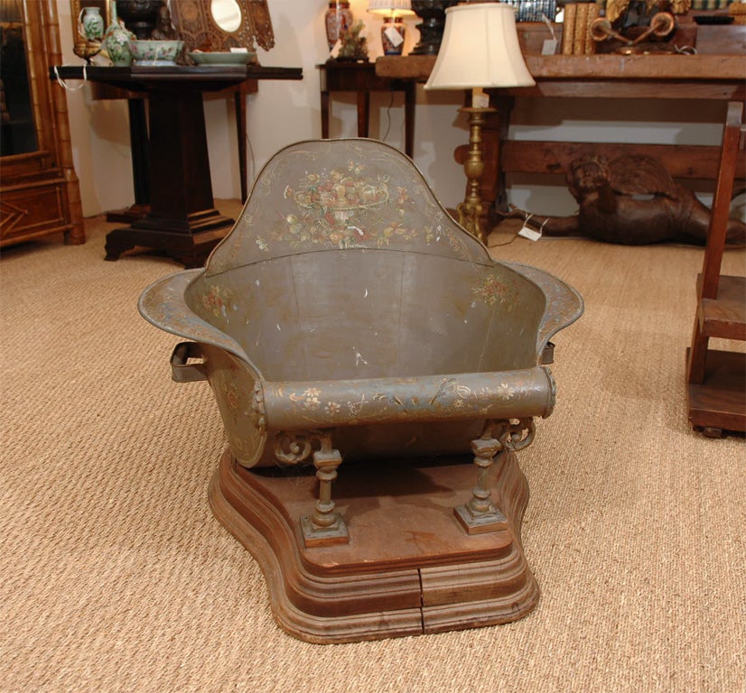 19th Century Tole Bath Tub