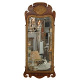 Queen Anne Style Mirror with Gilt and Paint Embellishments