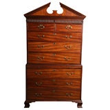English chest on chest in mahogany