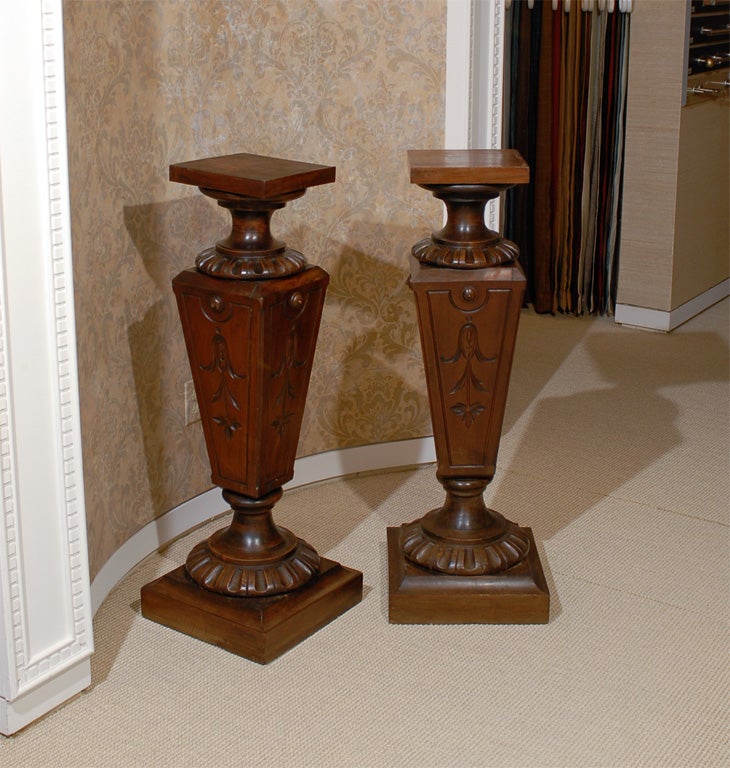 Pair of Napoleon III Walnut Pedestals