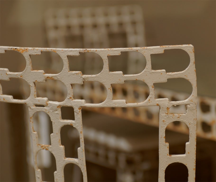 Set of Metal Table and Chairs from Industrial Strap Metal For Sale 2