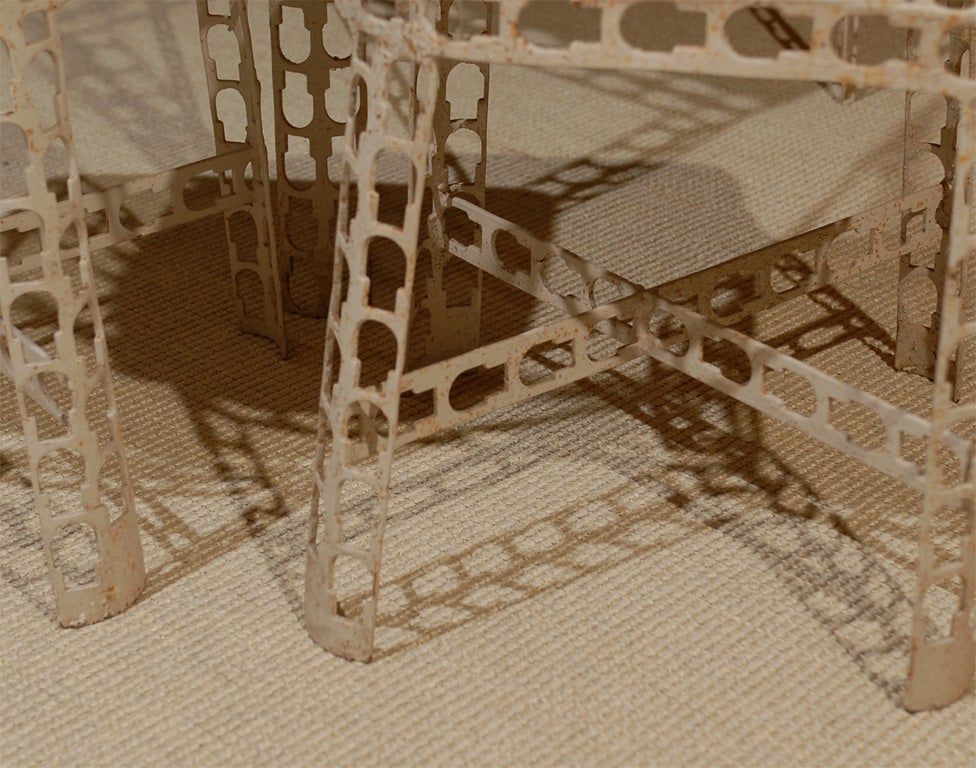 Set of Metal Table and Chairs from Industrial Strap Metal For Sale 3