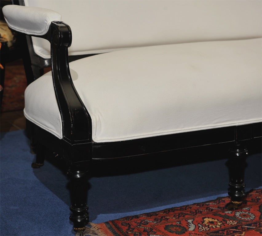 Napoleon III Style Lacquered and Upholstered Canapé In Good Condition For Sale In San Francisco, CA