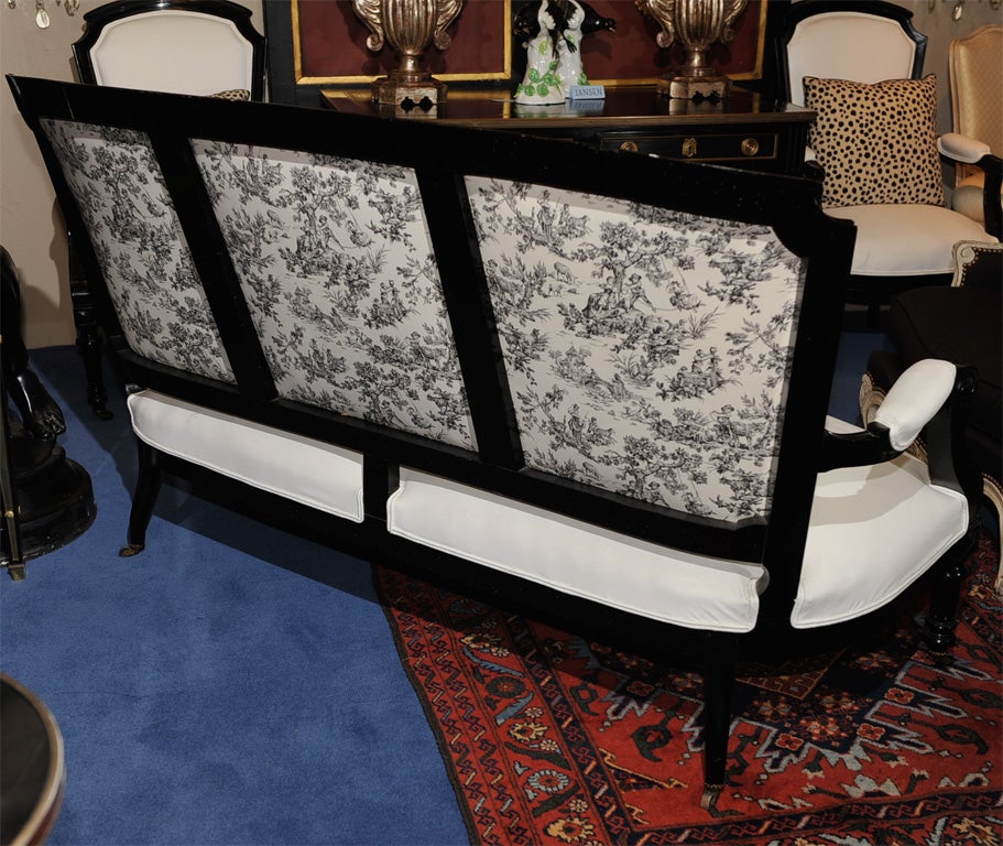 French Napoleon III Style Lacquered and Upholstered Canapé For Sale