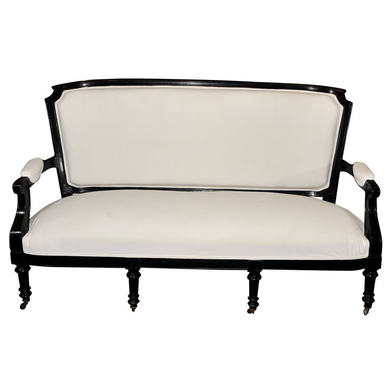 Napoleon III Style Lacquered and Upholstered Canapé For Sale
