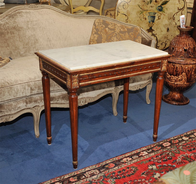 Swedish Neoclassical Style Parcel Gilt and Marble Side Table
