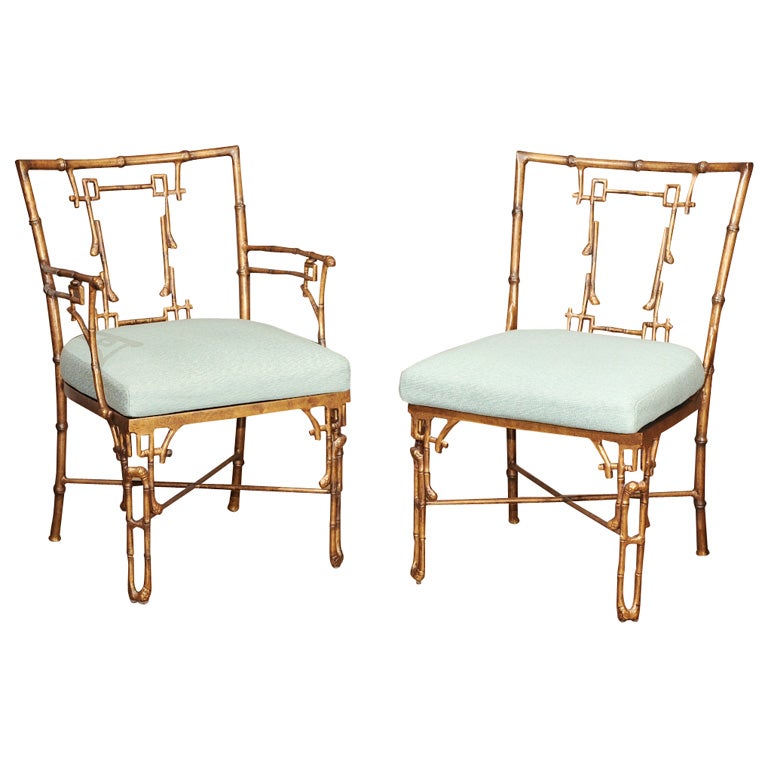 Michael Taylor Metal Outdoor Bamboo Dining Chair Set