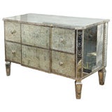 Crocodile Mirrored Venetian Commode with 12k white gold Accents