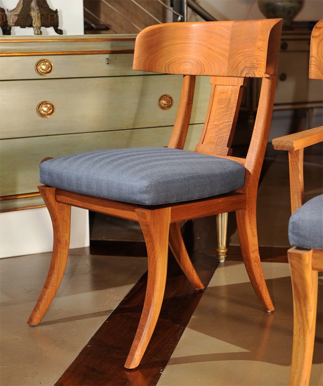 Michael Taylor Outdoor Oiled Teak Klismos Dining Chairs 1