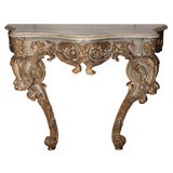 Faux Marble Rococo Console Table