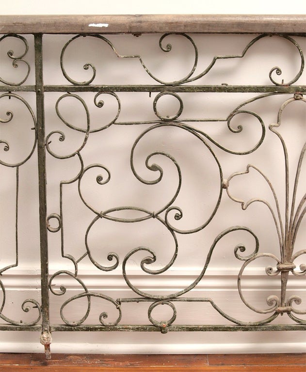 Rococo Finely Wrought Iron French Railing For Sale