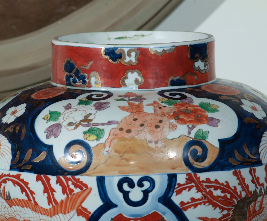 LARGE PAIR OF IMARI COVERED JARS 2