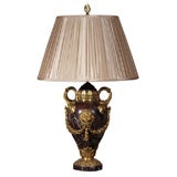 EXCEPTIONAL BRONZE MOUNTED MARBLE URN LAMP