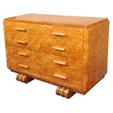 Art Deco birds eye maple commode
