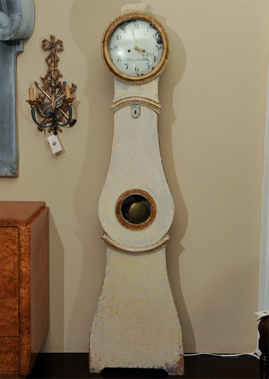 Swedish Paint and Parcel Gilt Mora Clock