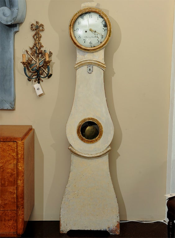 19th Century Paint and Parcel Gilt Mora Clock