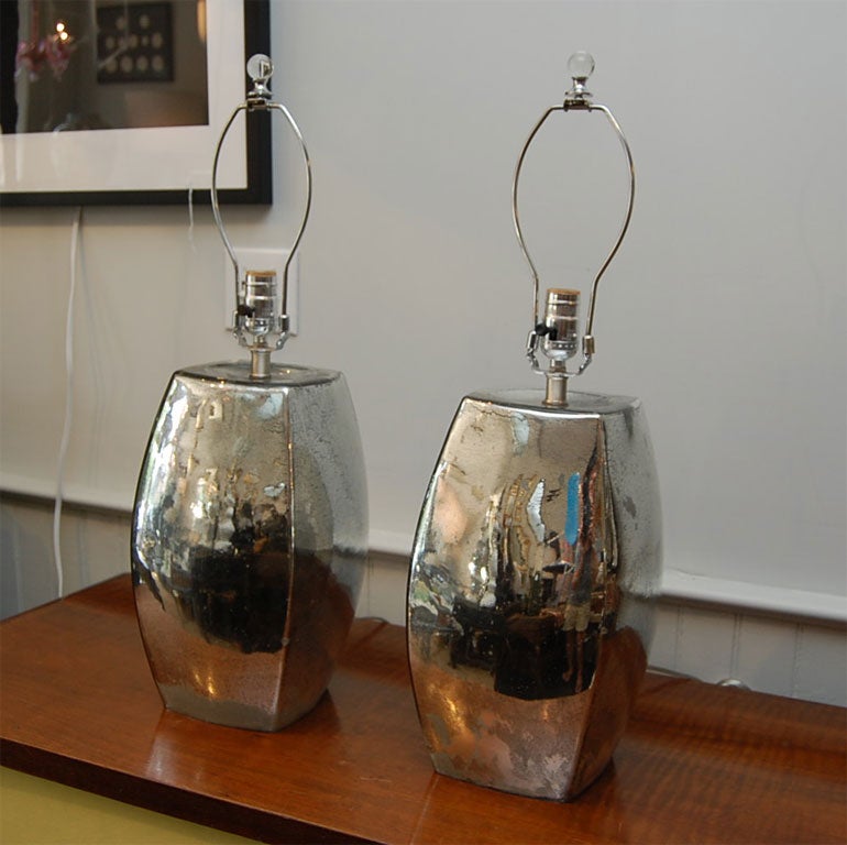 Pair of Mercury glass Lamps