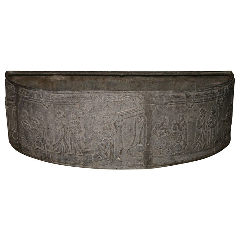 Demi Lune Antique Lead Planter