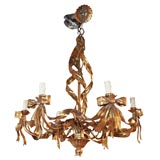 Gilded Bow Chandelier Large and Detailed.