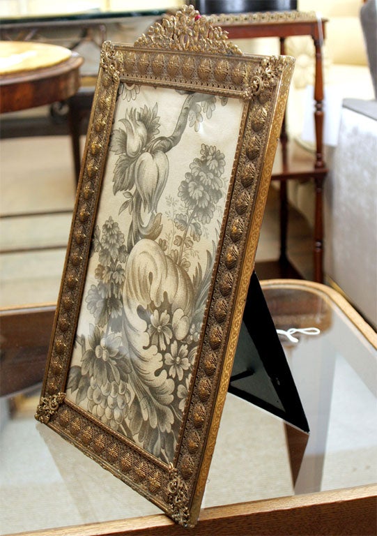 English Victorian Filagree Brass Frame For Sale
