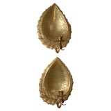 Pair of Hammered Brass Sconces
