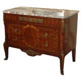 Louis XVI Style Marble Topped Inlaid Chest