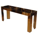 Copper Mirrored Parsons Console Table