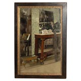 A Large Ebonized Painted and Gilt Wood Baroque Mirror