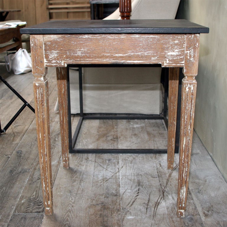 Side/Sofa Table with Black Painted Top